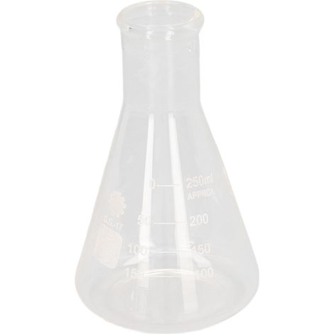 Lot de 4 Fioles d'Erlenmeyer en Verre Borosilicate 50ml 100ml 250ml 500ml pour Laboratoire de Chimie (1/5)