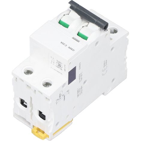 Disjoncteur Modulaire 2P 20A 400V Rail DIN Protection Surcharge Basse Tension Interrupteur (1/5)