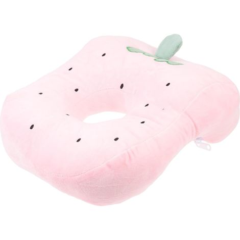 Oreiller de Sieste Ergonomique Coussin D’Oreille Confortable, Léger et Respirant, en Mousse Douce, Adapté Bureau et Voyage, Modèle Perforé Rose Fraise (1/5)
