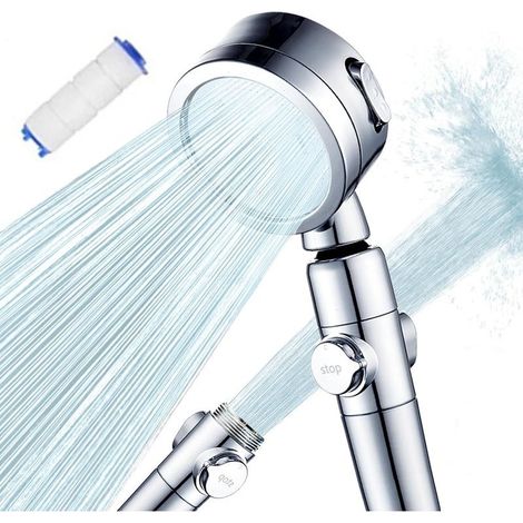 High-pressure shower head – 3-mode adjustable shower head – Push-button water shut-off – Increased pressure for low flow – Easy installation (1/5)