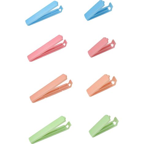 Clip Alimentario - Plástico Transparente - Cierre Hermetico - Para Bolsas De Alimentos - 4 Grandes + 4 Pequeños - 8 Unidades (1/5)