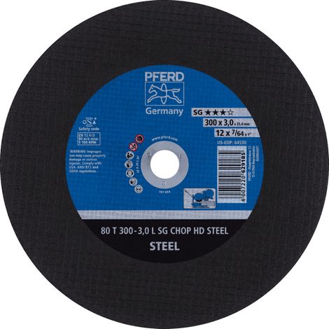 PFERD TOOLS Trennscheibe T 300x3,0x25,4 mm Leistungslinie SG CHOP HD STEEL für Stahl 20 Stk (1/4)