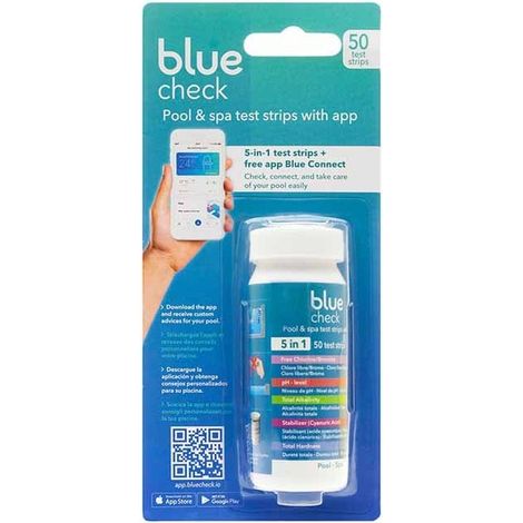 Tiras Analíticas Piscina 5 en 1 con Receta Vía App  Pack 50  Análisis Agua Piscina (1/3)