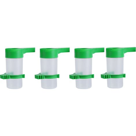 Fuente de agua con forma de pájaro Toivize, 4 piezas, plástico, verde, 9 x 3 cm (1/5)