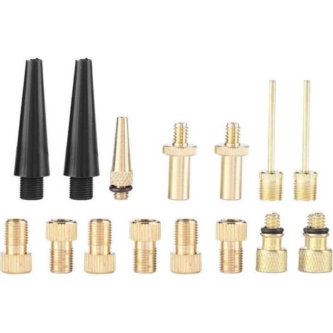 15-teiliges Ventiladapter-Set DV AV SV Ventiladapter für Fahrradreifen-Luftpumpenkompressoren (1/4)