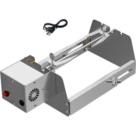 Cuillère à Poulet Rotative Automatique pour Barbecue, Broche à Rôtisserie en Acier Inoxydable, Grille à Rôtisserie Rotative à 360°, Accessoire pour Brochettes avec Support Réglable (1/5)