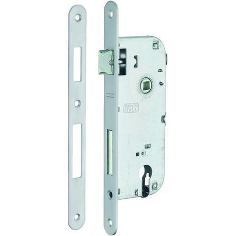 Serrure encastrable à cylindre pour porte d'entrée – Axe 40mm – Entraxe 90mm – Acier – Bouts ronds – Sécurisation personnalisable (1/5)