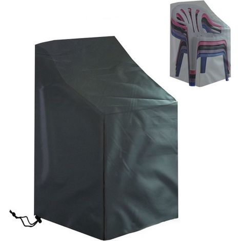 Funda impermeable para silla，Funda para silla de jardín，Para exteriores en el jardín，64 x 64 x 120/70 cm，Negra (1/5)