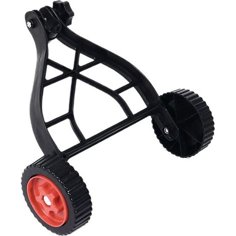 Roues de support pour débroussailleuse – Fixation de roue auxiliaire réglable pour tondeuse à gazon Accessoire stabilisateur de débroussailleuse pour jardin, cour, outil d'entretien de pelouse (1/4)