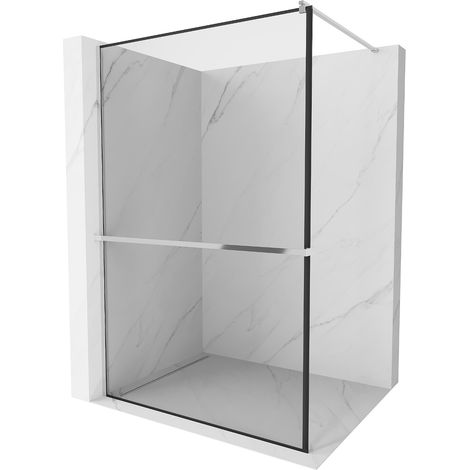 Mexen Kioto+ paroi de douche avec étagère Walk-in 70 x 200 cm, motif noir, chrome - 800-070-121-01-70 (1/5)