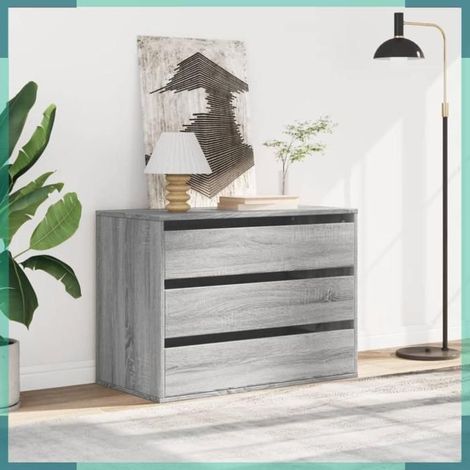 852857 Commode d'angle sonoma gris 80x41x58 cm bois d'ingénierie (1/5)