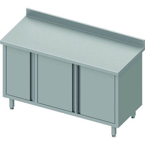 Meuble Bas Cuisine Inox Adossé - Cloison - Petit Placard à Gauche - Gamme 800 - Stalgast