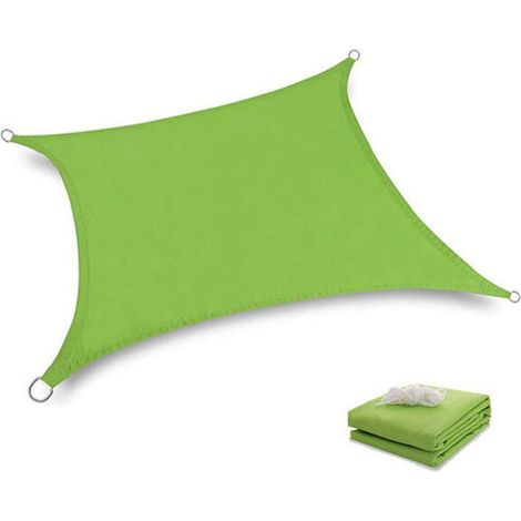 Rechteckiges Sonnensegel aus Segeltuch, UV-beständig, mit Seilen und Befestigungsbändern für Garten, Terrasse, Balkon, Camping, Pergola, Grün (2 x 2 m) DENUOTOP (1/5)
