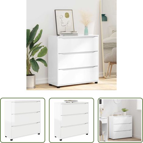 vidaXL Holzschrank - Aufbewahrungsschrank Hochglanz Weiß 80 x 31 x 81 cm (1/5)