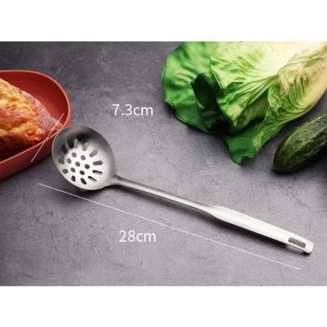 Spatule Pleine - Spatule Rainurée - Cuillère-Passoire - Ensemble Ustensiles Cuisine Acier Inoxydable - Lot de 3 (1/4)