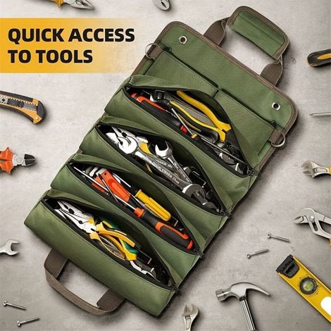 Sacoche de rangement pour outils de quincaillerie, sac suspendu pour voiture, trousse à outils de quincaillerie automobile noire (1/5)