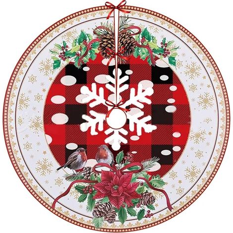 Tapis de Noël festif, motif sapin, design classique, décorations de Noël soigneusement confectionnées, tapis double épaisseur moelleux avec un élégant nœud papillon et des rubans de sécurité, durable (1/5)
