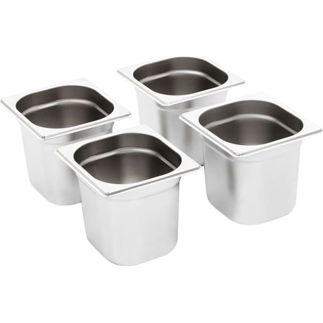 Récipients Gastronorm 8 pcs GN 1/6 150 mm Acier inoxydable (1/5)