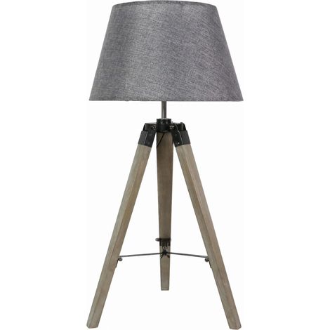 Lampe de table Candellux Lugano bois gris E27 68cm (1/2)