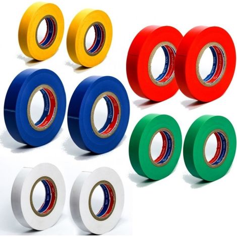 TrAdE Shop Traesio - Rotolo Nastro Pvc Isolante Isolato Colorato 0.13mmx17mmx20yds Alta Adesività -