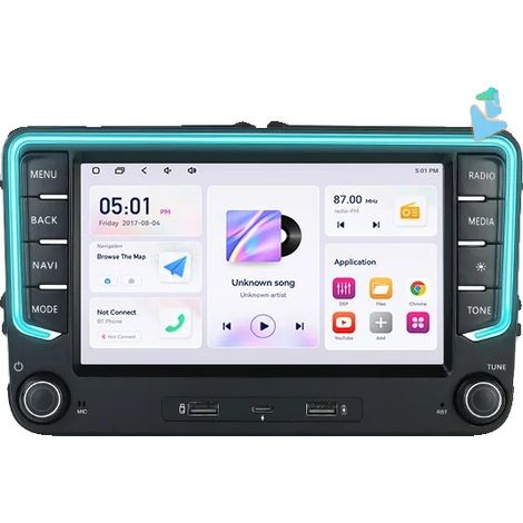 Unité audio de voiture, écran tactile, intégration transparente de smartphone, Skoda Octavia golf 5 6 touran Passat B6 B7 CC polo Jetta Seat, K2 Plus 4core 2+64GB B (1/2)