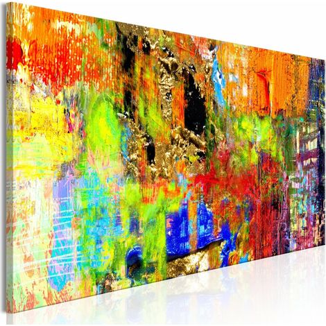 Tableau abstraction colorée étroite - 150 x 50 cm (1/4)
