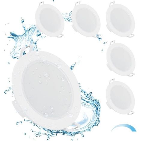 Spot encastrable salle de bain 6W dimmable – IP65 étanche – 4000K blanc naturel – Ultra-plat 35mm – Trou de découpe φ68-80mm – AC230V