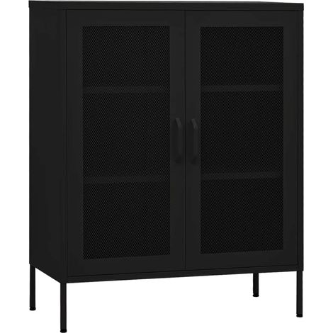 Maison Exclusive - Armario de almacenamiento acero negro 80x35x10