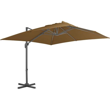 Parasol en porte-à-faux - Parasol déporté Parasol de Jardin avec mât en aluminium 300x300 cm Taupe BV419187 - BonneVie (1/5)