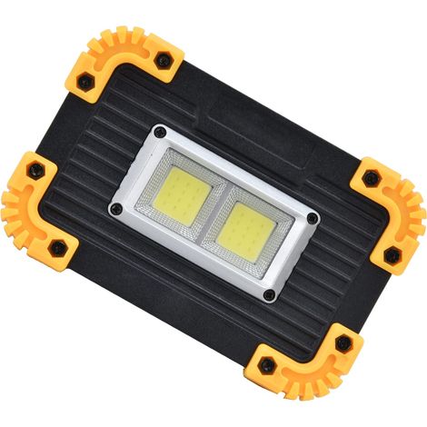 Projecteur Portable, Mini Lampe de Travail à LED, Projecteur d'urgence COB, Tente Lumineuse Double Carrée Rechargeable par USB, éclairage de Chantier et de sécurité (1/5)