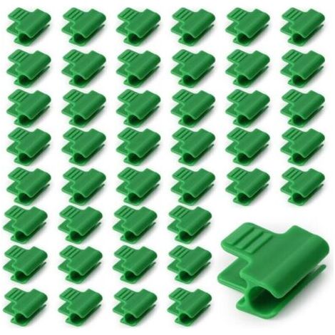 50 Pièces Pinces Fixations pour Serre 11mm, Clip de Film de Serre, Pince à Effet de Serre, Clip pour Tige de Tube de Serre, Clip Cerceau Tunnel de Filet en Plastique, pour Serres, Cadre, Abris (1/4)