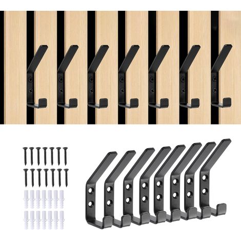 Lot de 8 Crochet pour Panneau Acoustique Mural, Porte Casquette Noir Matériaux Métalliques, pour panneaux acoustiques, panneaux muraux,salon, salle de bain,Cuisine (1/5)