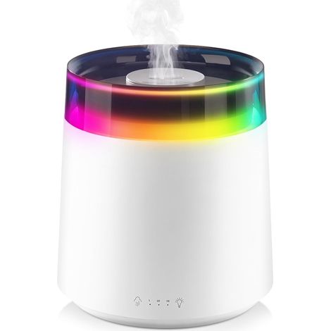 Humidificateur 3L silencieux 3-en-1, remplissage par le haut. Diffuseur pour grande surface. Blanc. (1/5)