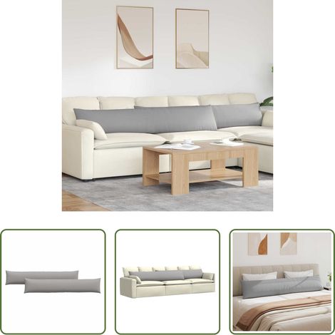 vidaXL Stilvolle Kissen -  Sofakissen 2 pcs Wolkengrau 200 x 40 cm Stoff