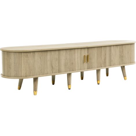 GagaMeuble TV avec portes coulissantes, meuble TV, support TV, meuble TV bas. Design unique. (1/5)