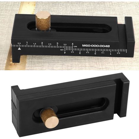 Jauge de marquage en aluminium noir et laiton, règle de mesure de profondeur pour le travail du bois, règle de traçage (1/5)