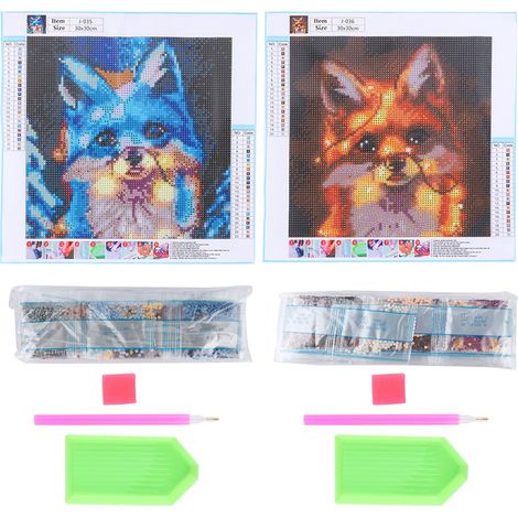 Kit 2 pièces DIY peinture diamant artisanat décoration murale 30x30cm (1/5)