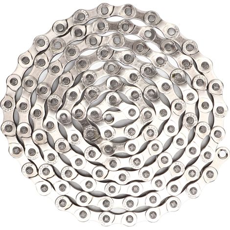 116-gliedrige silberne 8-Gang-Mountainbike-Kette aus hochkohlenstoffhaltigem Stahl, Ersatzkette für Fahrräder (1/5)