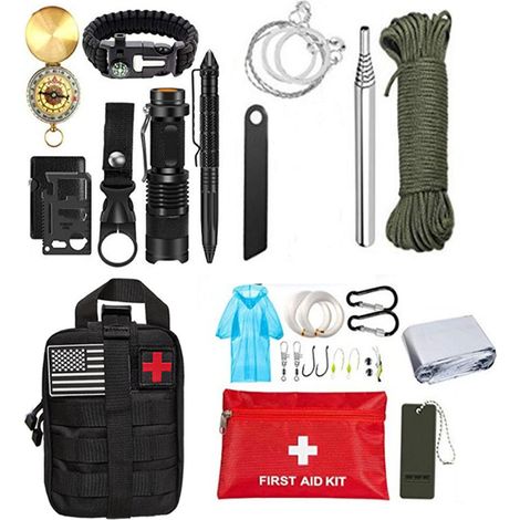 Dschungel Survival Adventure Kit, multifunktionale Selbstrettungsausrüstung, Camping-Kit, Outdoor tragbare multifunktionale Toolkit, Notfall-Rettungs-Kit (1/3)