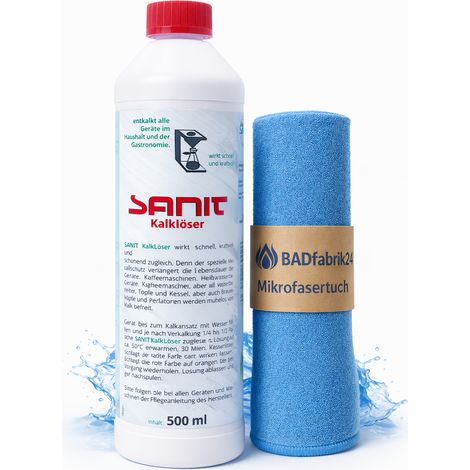 BADfabrik24 SANIT Kalklöser 500 ml 3002 + Mikrofasertuch (1/5)