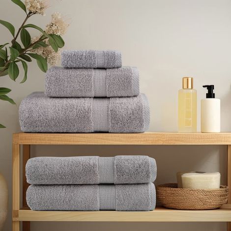 vidaXL Premium Hand Towels "SOLUND" 10 pcs Grey 50x100 cm 600 gsm (1/5)