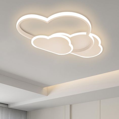Cloud Plafonnier LED pour chambre d'enfant – Plafonnier à intensité variable avec 3 températures de couleur (3000 K/4500 K/6500 K) – Éclairage acrylique pour chambre à coucher et salon, 52 x 31 x 6 cm (1/5)