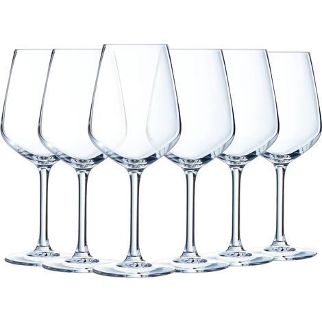 6 verres à pied 30 cl - Design moderne et élégant - Fabriqués en France - Emballage renforcé (1/5)