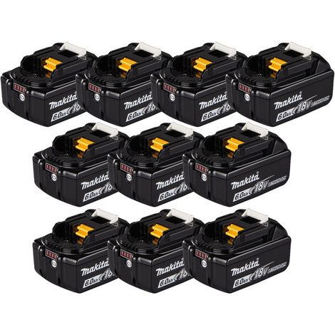 MAKITA Pack de 10 Batteries Li-Ion 18V 6Ah BL1860B