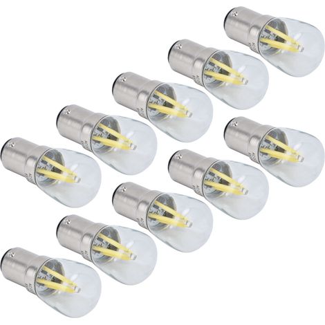 10 B15D 2W 6500K Kaltweiße Glühbirnen für Kronleuchter, Wandleuchten und Tischlampen, Weißes Licht 24V AC/DC, 10er-Packung (1/5)