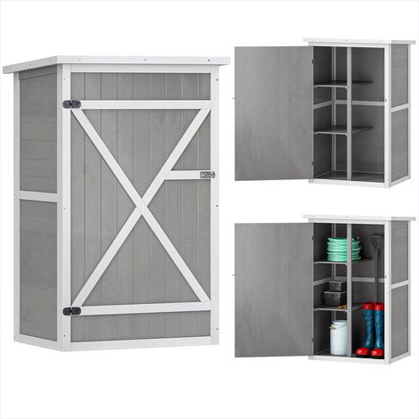 Chariot de jardin Armoire de jardin en bois de sapin gris (1/5)