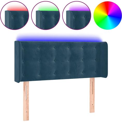 Maison Exclusive - Cabecero con LED de terciopelo azul oscuro 83x (1/5)