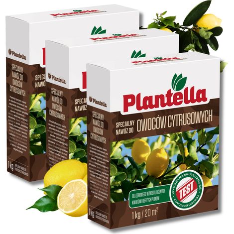 Plantella Dünger für Zitrusfrüchte (Zitronen, Orangen, Mandarinen), Granulat 1 kg x 3 (1/5)