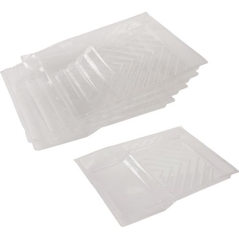 Silverline – Lot de 5 fonds jetables pour bac à peinture 230 mm – PVC transparent pour peinture rapide – Compatible avec bacs 230 mm (1/3)