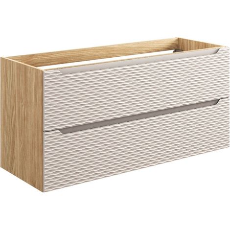 Möbelwaschtisch YOKA – Beige und helles Eichenholz 120 cm